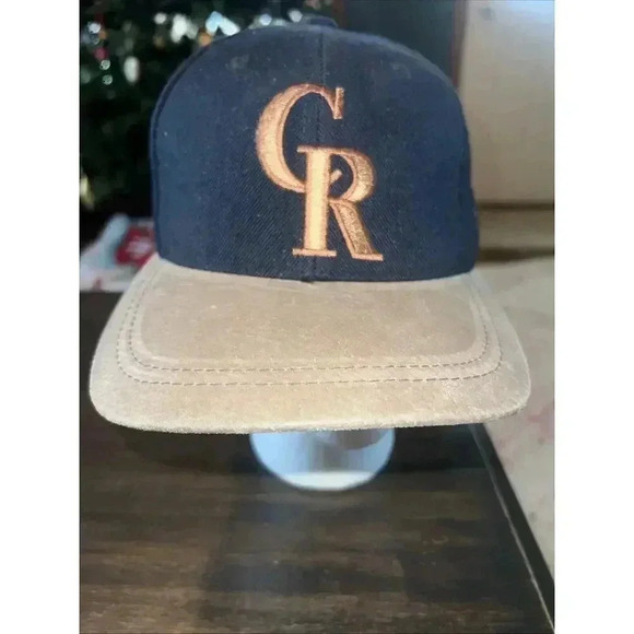 American Needle Other - Colorado Rockies Baseball Hat-Leather Bill-American Needle-Black-Strap Back